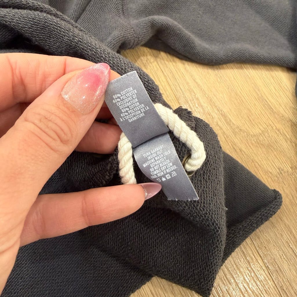 Aerie by American Eagle Women’s Side Tie Cropped Pullover - Gray - Size Medium