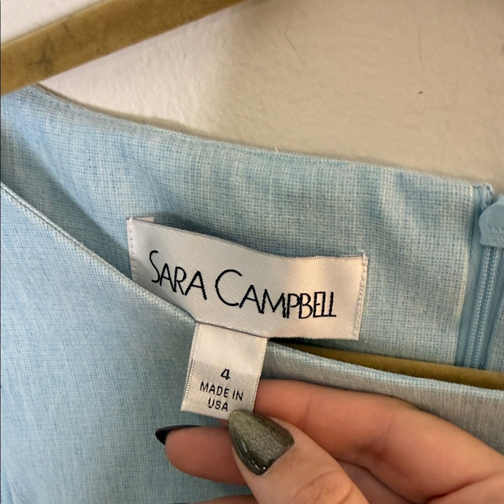 Sara Campbell Blue Sleeveless Cocktail Dress Size 4