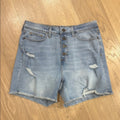 Lauren Conrad Light Wash Blue Button Fly Women's Distressed Denim Shorts Size 12