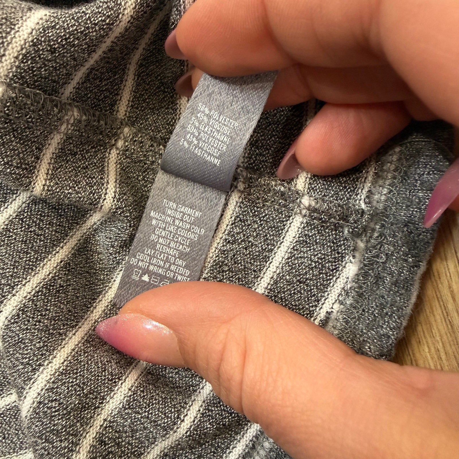Aerie Real Soft Ribbed Turtleneck Striped Long Sleeve Shirt Size Small