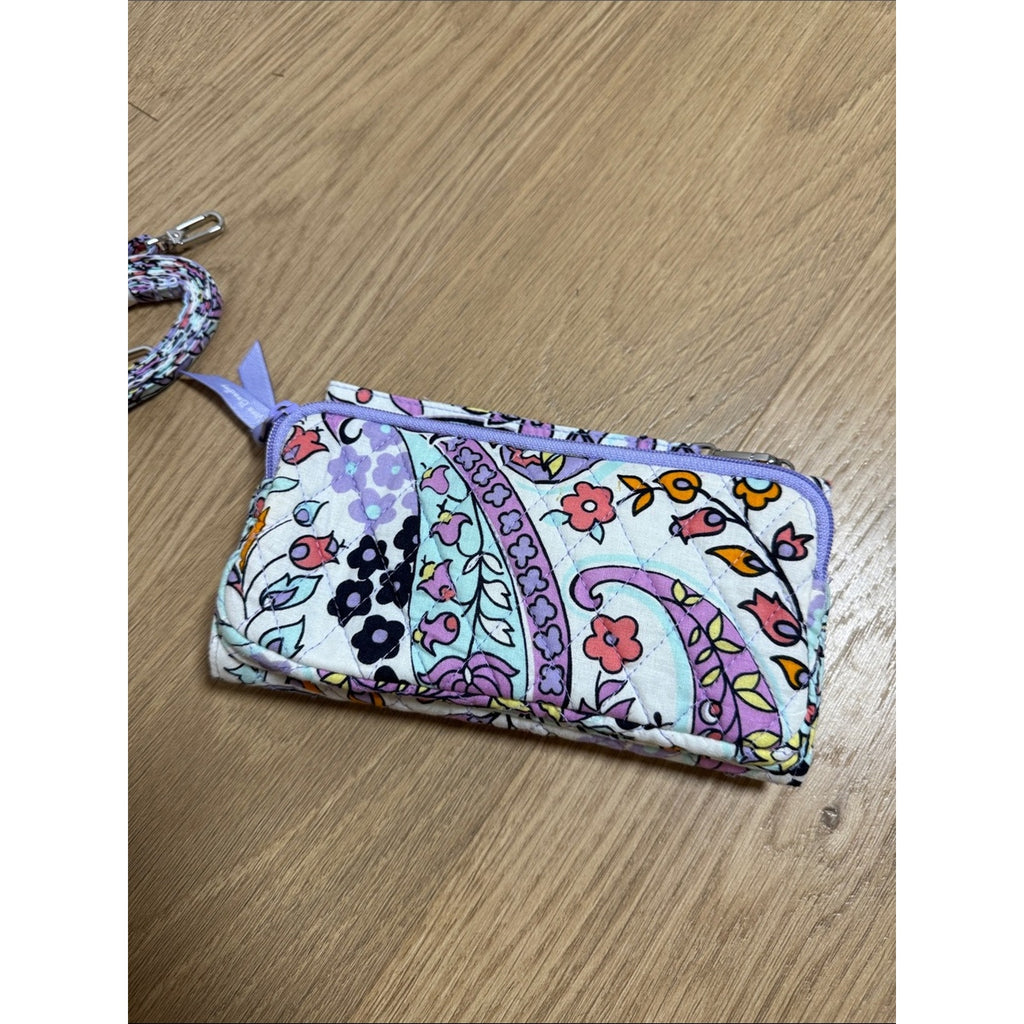 Vera Bradley Pastel Paisley Floral Wristlet - Lavender, Mint, Yellow