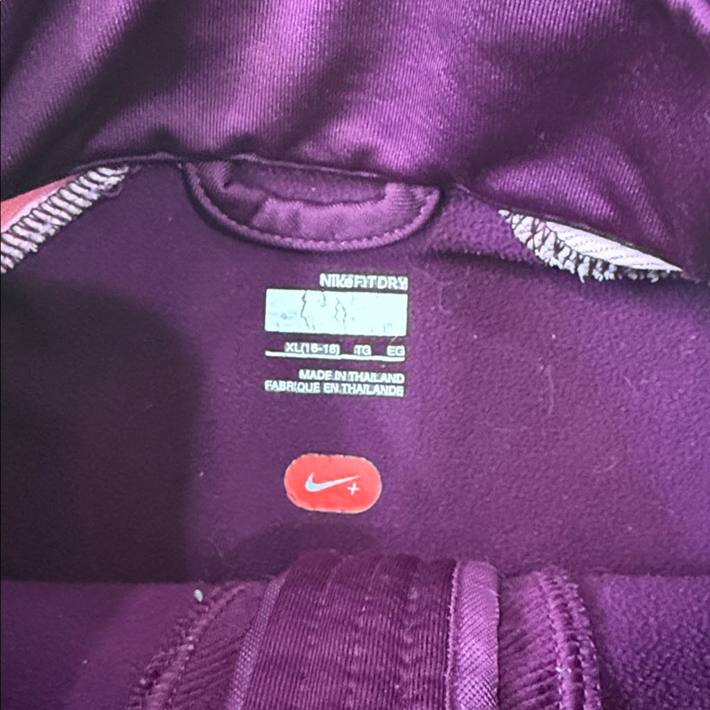 Nike Dri-Fit Full Zip Athletic Jacket in Purple Size XL (16-18)