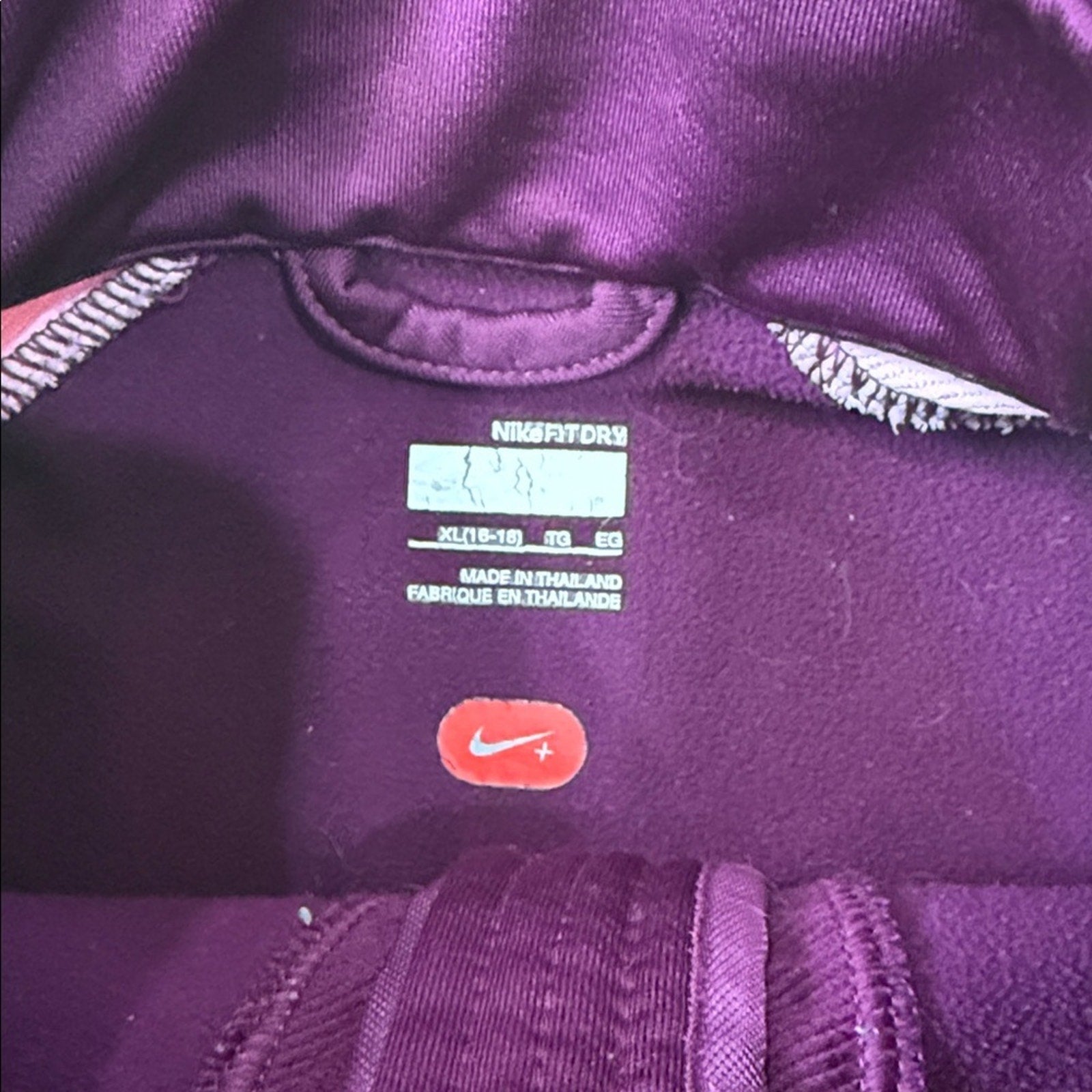 Nike Dri-Fit Full Zip Athletic Jacket in Purple Size XL (16-18)