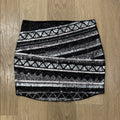 Express Aztec Black and Silver Patterned Mini Skirt Size Medium