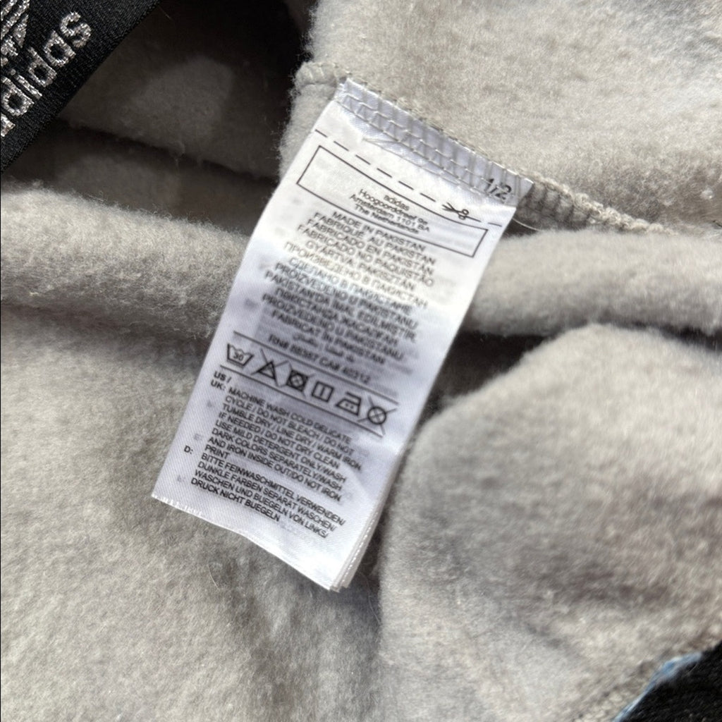Adidas Light Gray Cropped Hoodie Sparkle Detail Size Medium