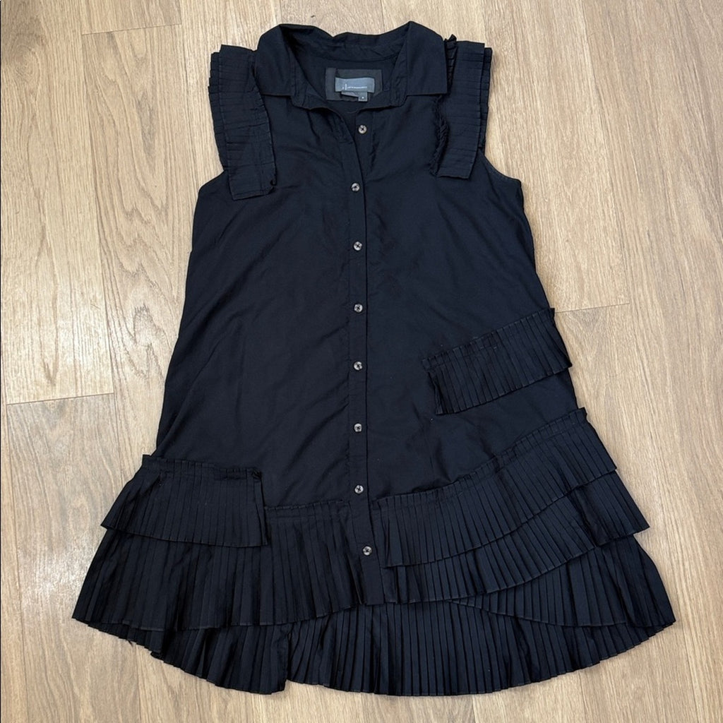 Anthropologie Sleeveless Asymmetrical Ruffle Shirt Dress Size Medium