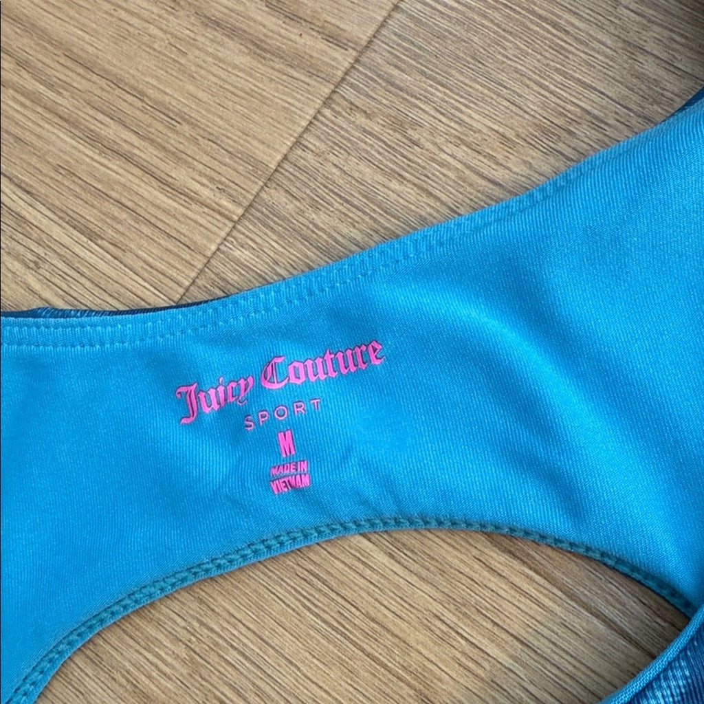 Juicy Couture Sport Turquoise Patterned Sports Bra Size Medium