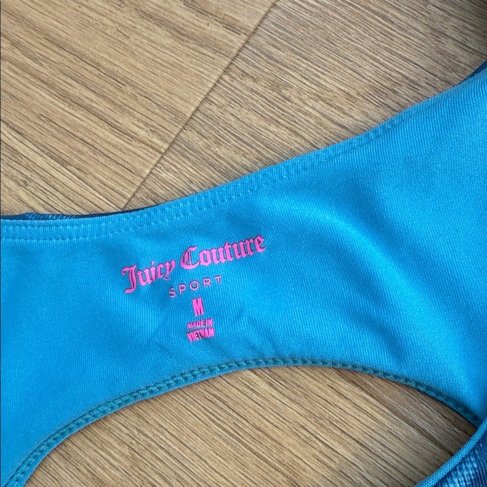 Juicy Couture Sport Turquoise Patterned Sports Bra Size Medium