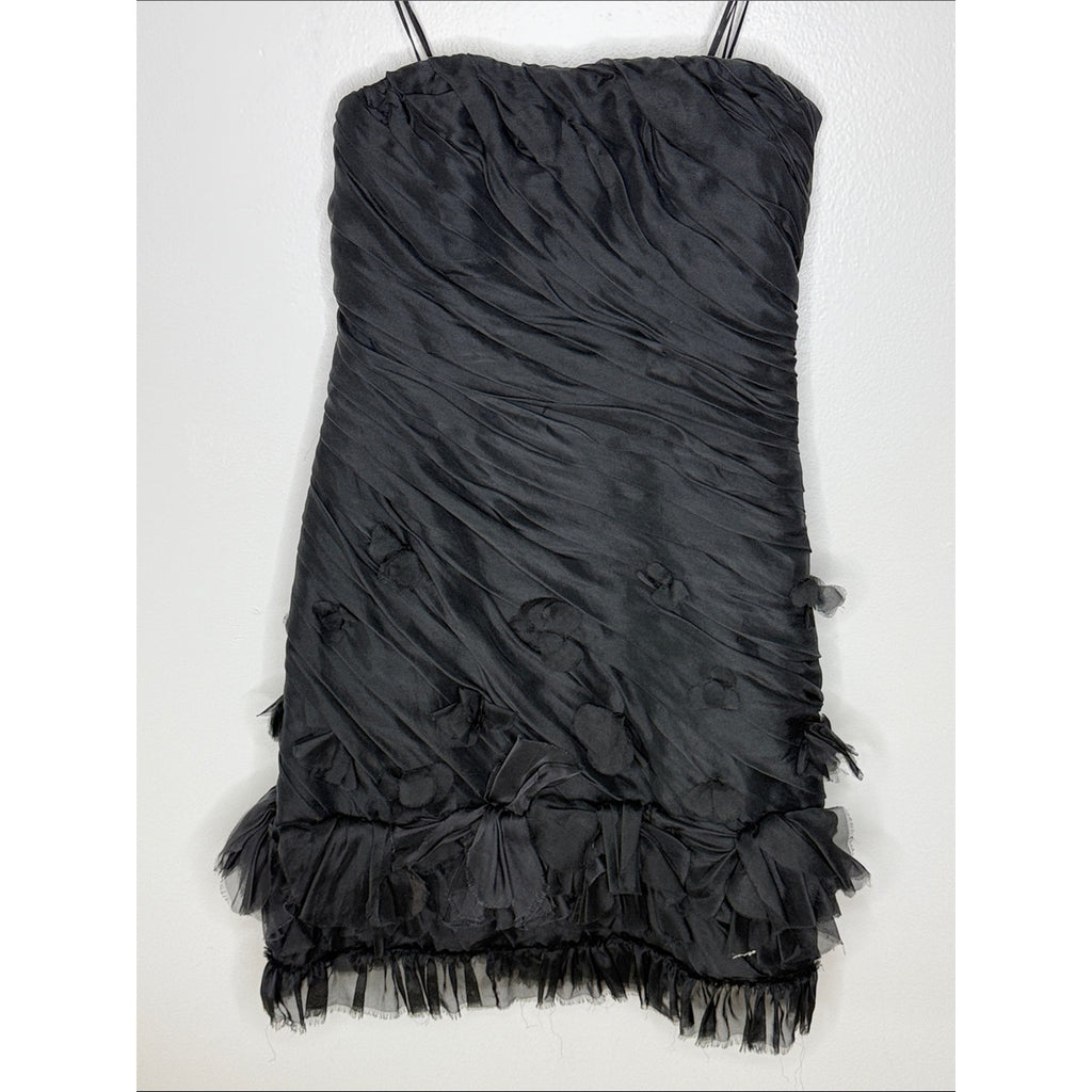 Nina Raynor Black Strapless Ruffled Cocktail Dress Size 10