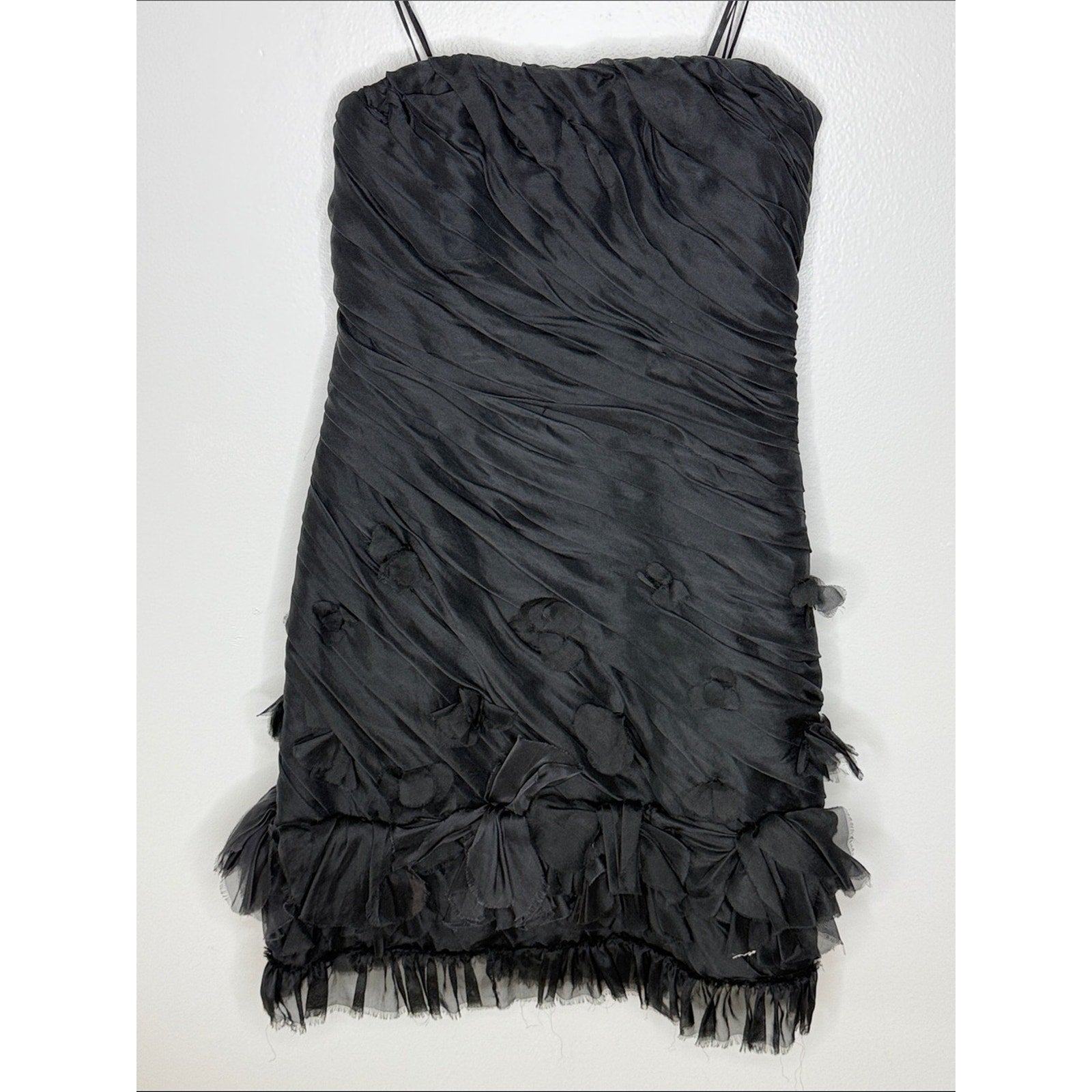 Nina Raynor Black Strapless Ruffled Cocktail Dress Size 10