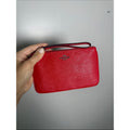 Coach Red Wristlet Pouch Wallet Leather