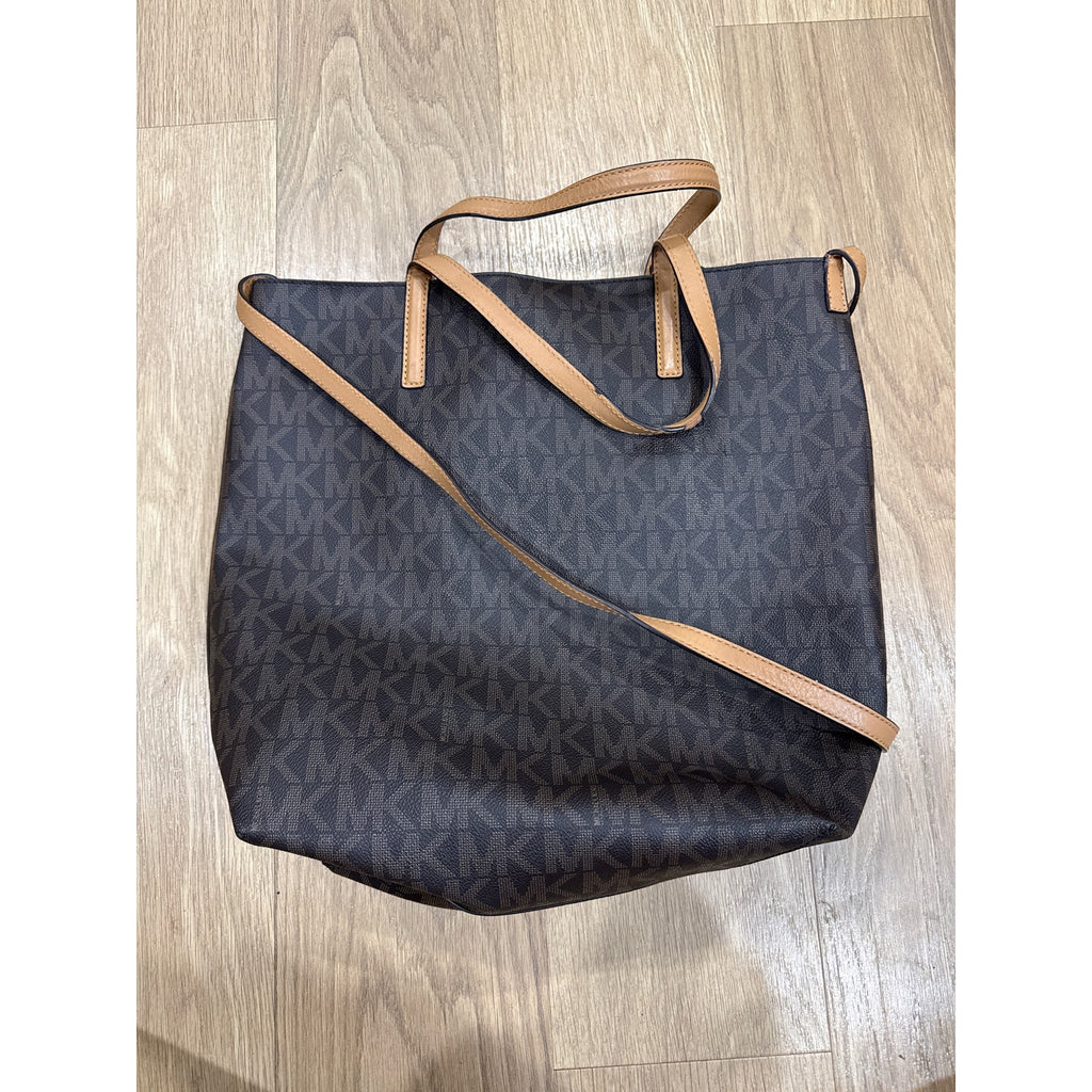 Michael Kors Hayley Large Tote Bag in Brown and Peanut Colorway