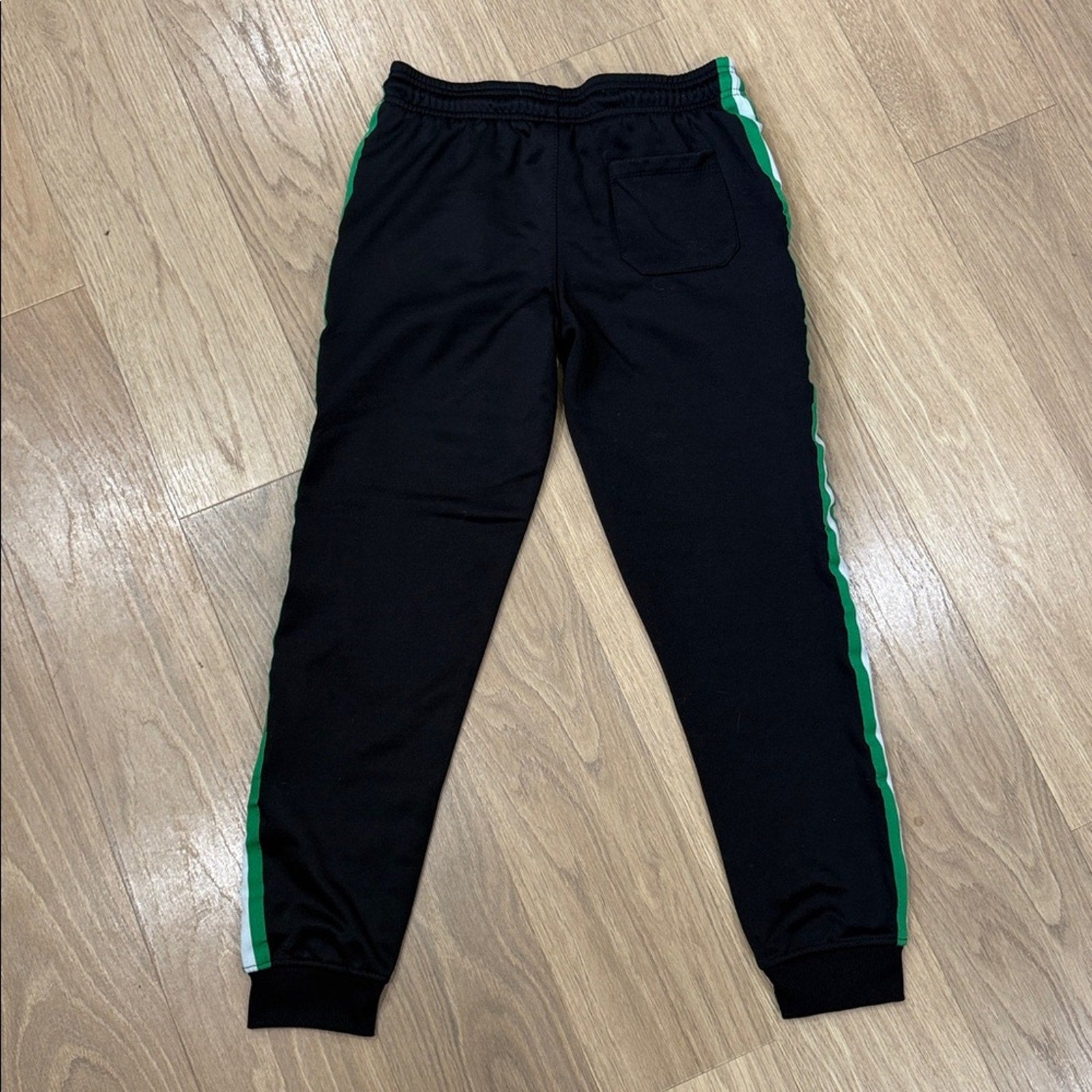 NBA Kids Black Joggers with Green and White Stripes Size XL 18/20