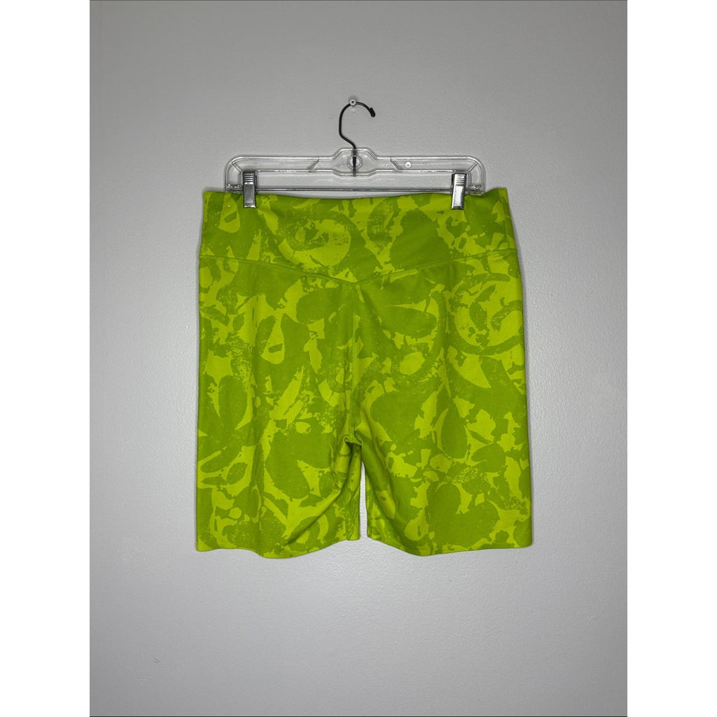 Nike Lime Green Patterned Workout Bike Shorts Size XL