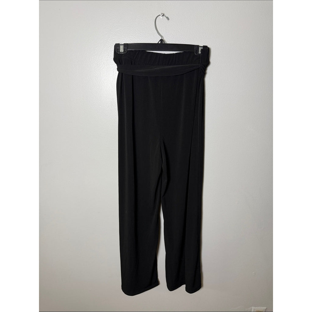 T Tahari Black Pull On Tie-Waist Pants Size Large