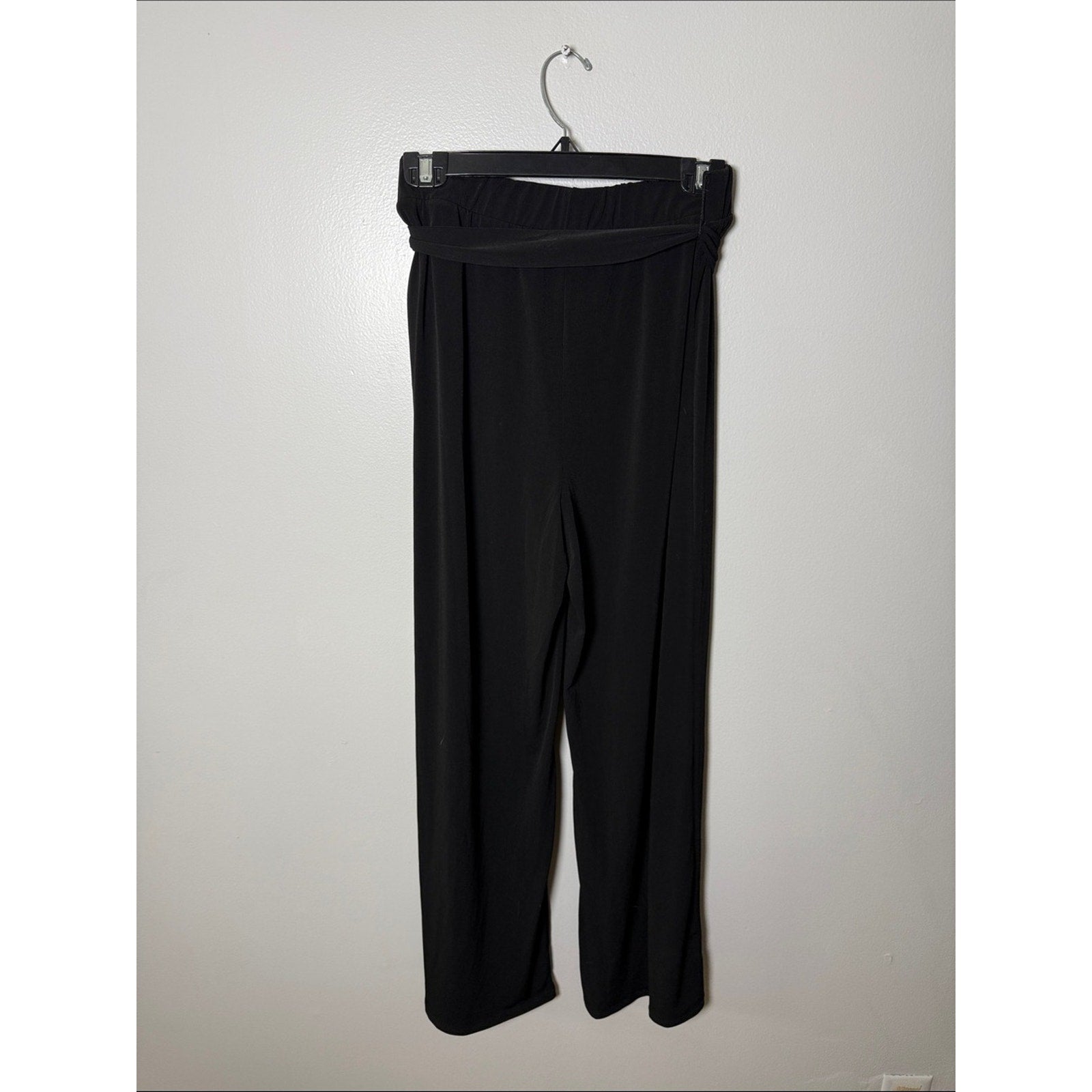 T Tahari Black Pull On Tie-Waist Pants Size Large
