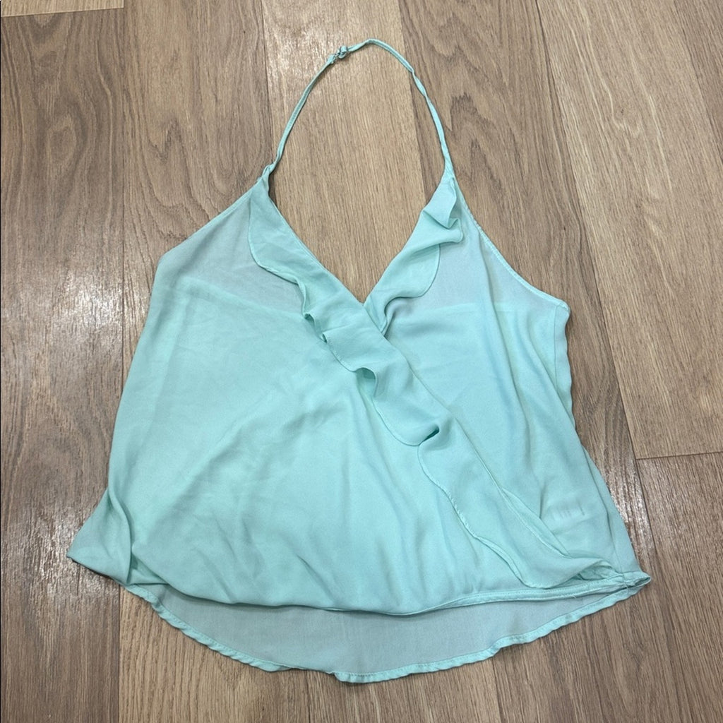 ASTR Elegant Mint Halter Top Ruffle Detail Size Medium