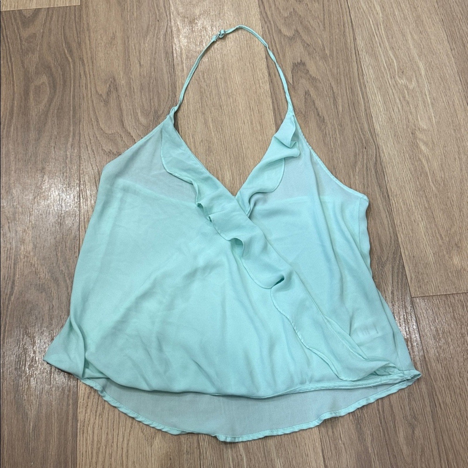 ASTR Elegant Mint Halter Top Ruffle Detail Size Medium