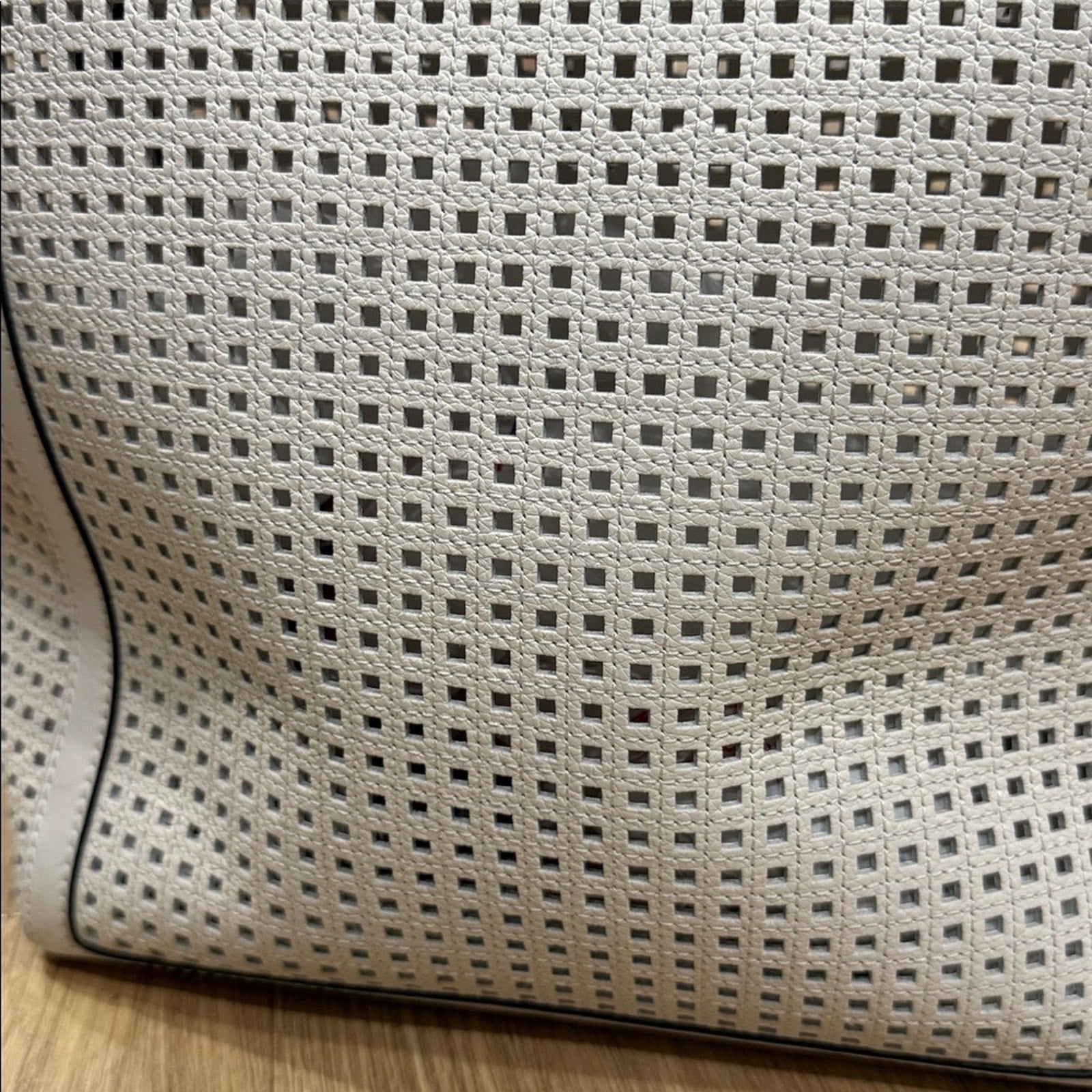 Michael Kors Sinclair Large Perforated Leather Tote Bag in White