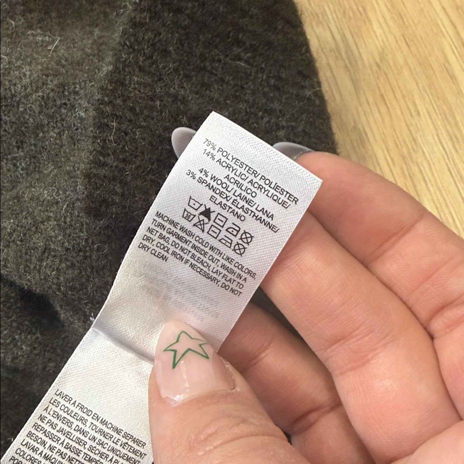 Lucky Brand Dark Green/Gray V-Neck Sweater Size Large