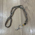 Beaded Braided Lanyard with Keyring