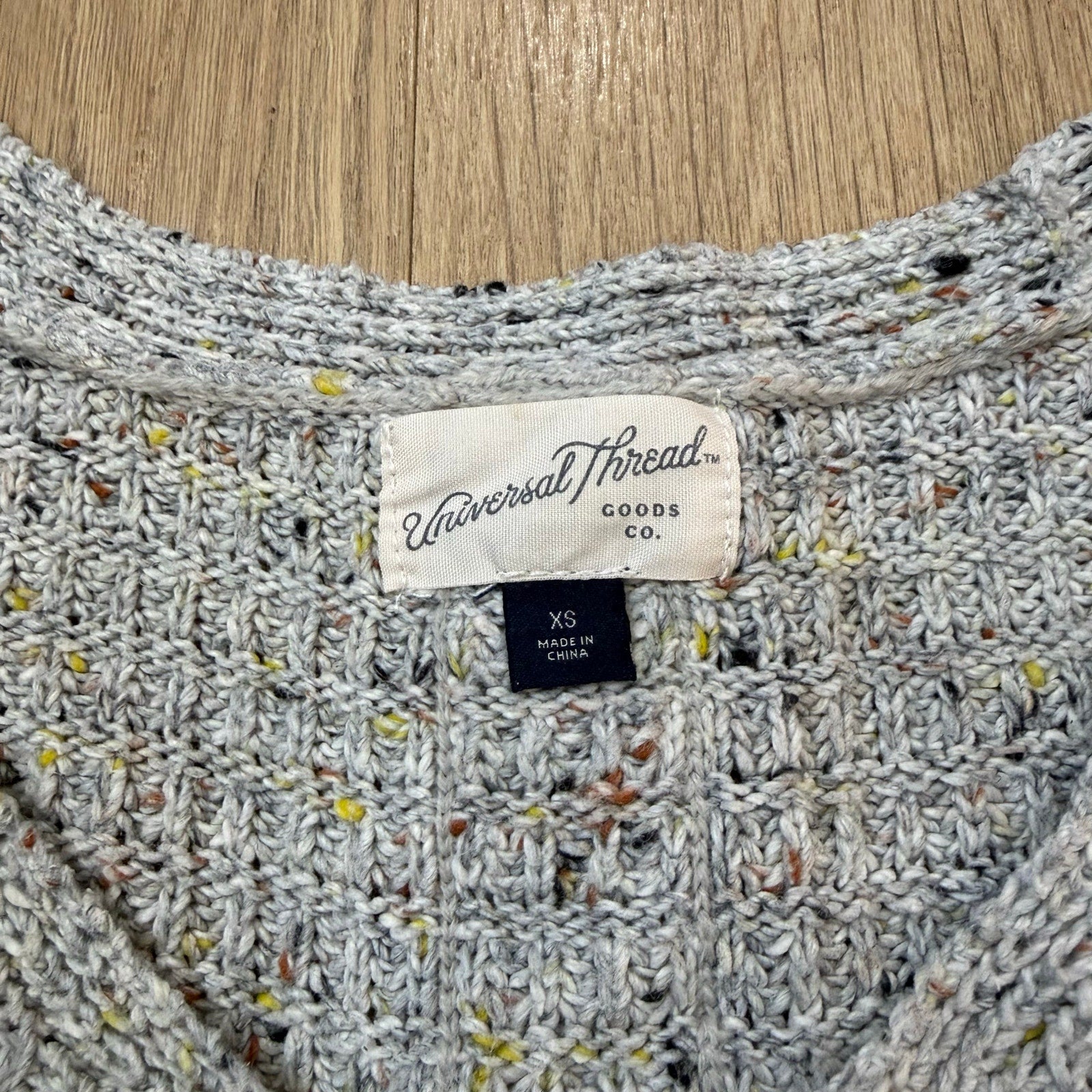 Universal Thread Grey Multicolored Chunky Cable Knit Sweater Size XS