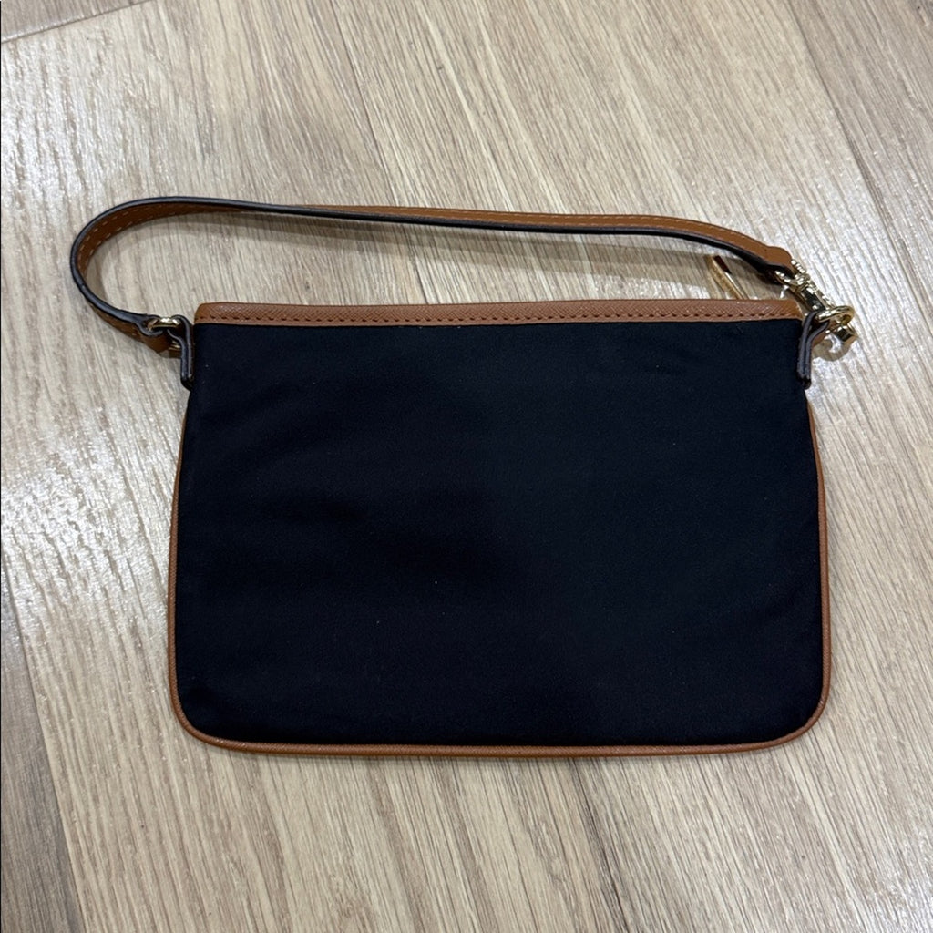 Michael Kors Kempton Nylon and Leather Small Bag in Black / Tan