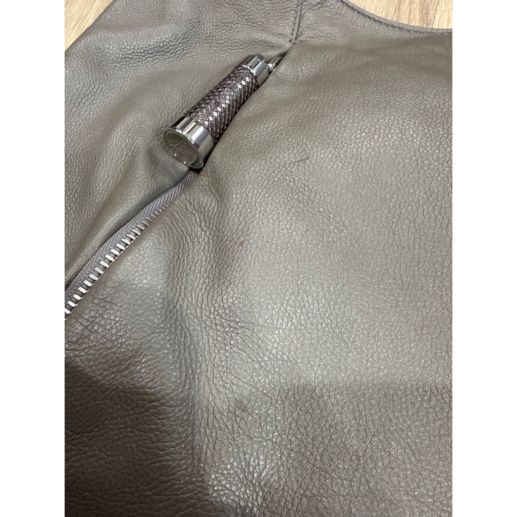 Michael Kors Gray / Taupe Satchel Style Leather Shoulder Handbag