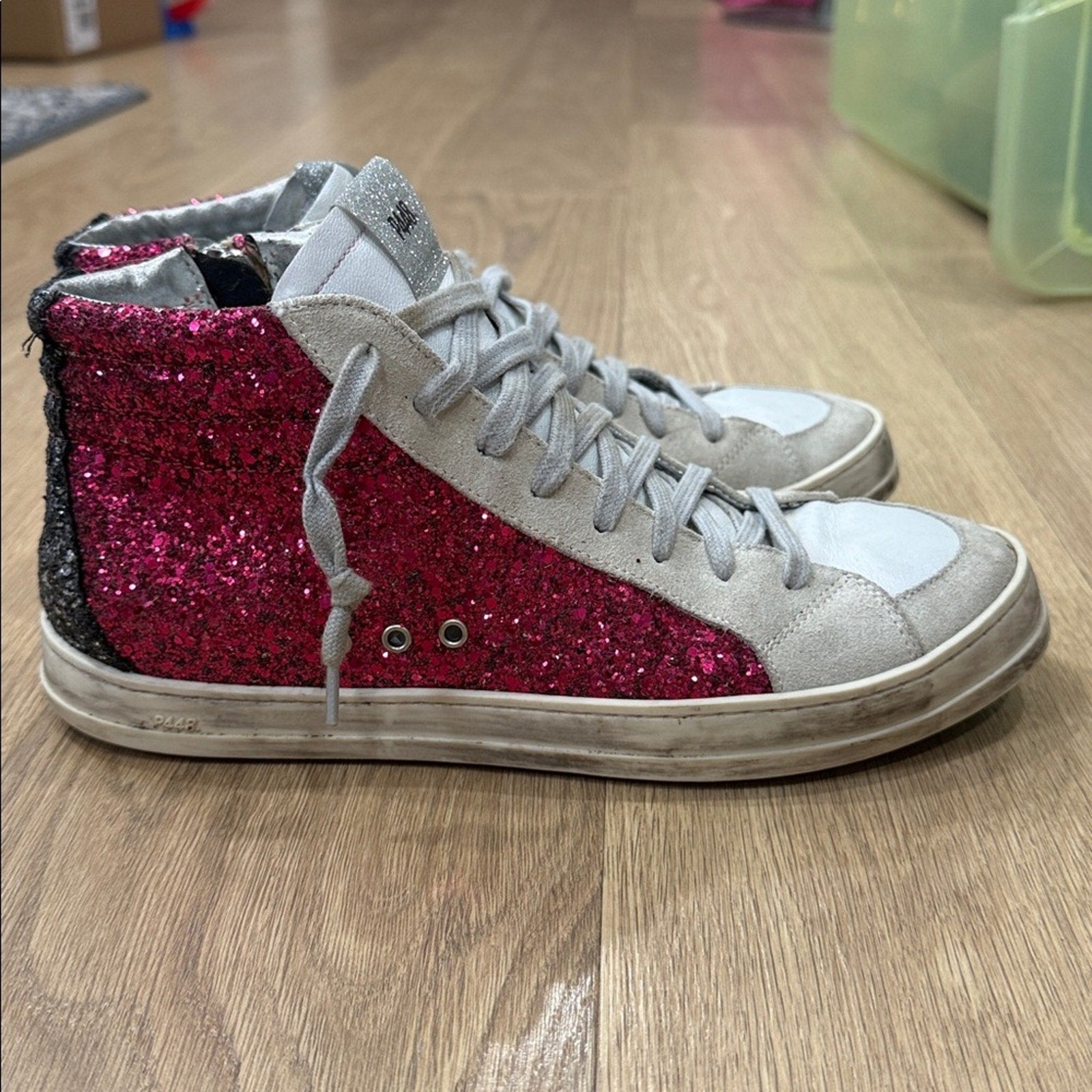 P448 Skate Glitter High Top Sneaker in the Glitter Melange Colorway Size 10