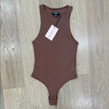 Missguided Brown High Neck Sleeveless Bodysuit Size 0