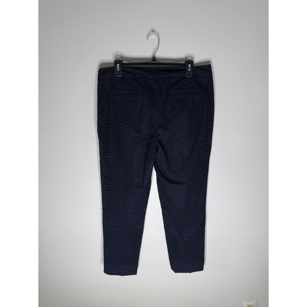 Talbots Navy Eyelet Cropped Pants Size 12
