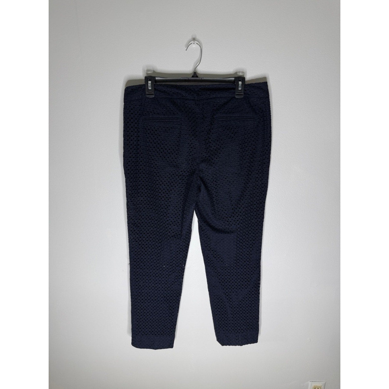 Talbots Navy Eyelet Cropped Pants Size 12