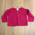 Jacadi Pink Knit Cherry Detail Kids Cardigan Size 23 Months