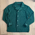 Barstool Sports Sad Boy Season Green Terrycloth Button-Up Long Sleeve Shirt Lg