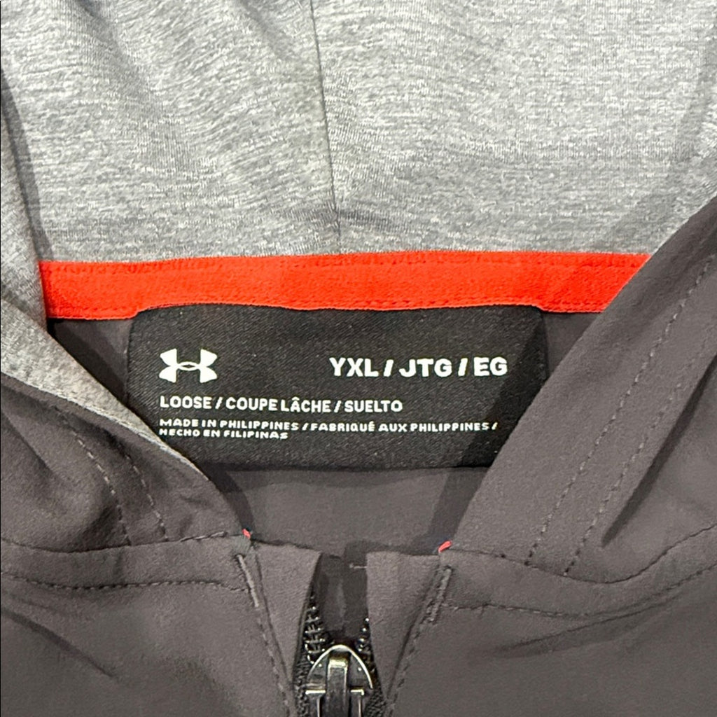 Under Armour Kids' Charcoal and Red Hoodie Size Youth XL