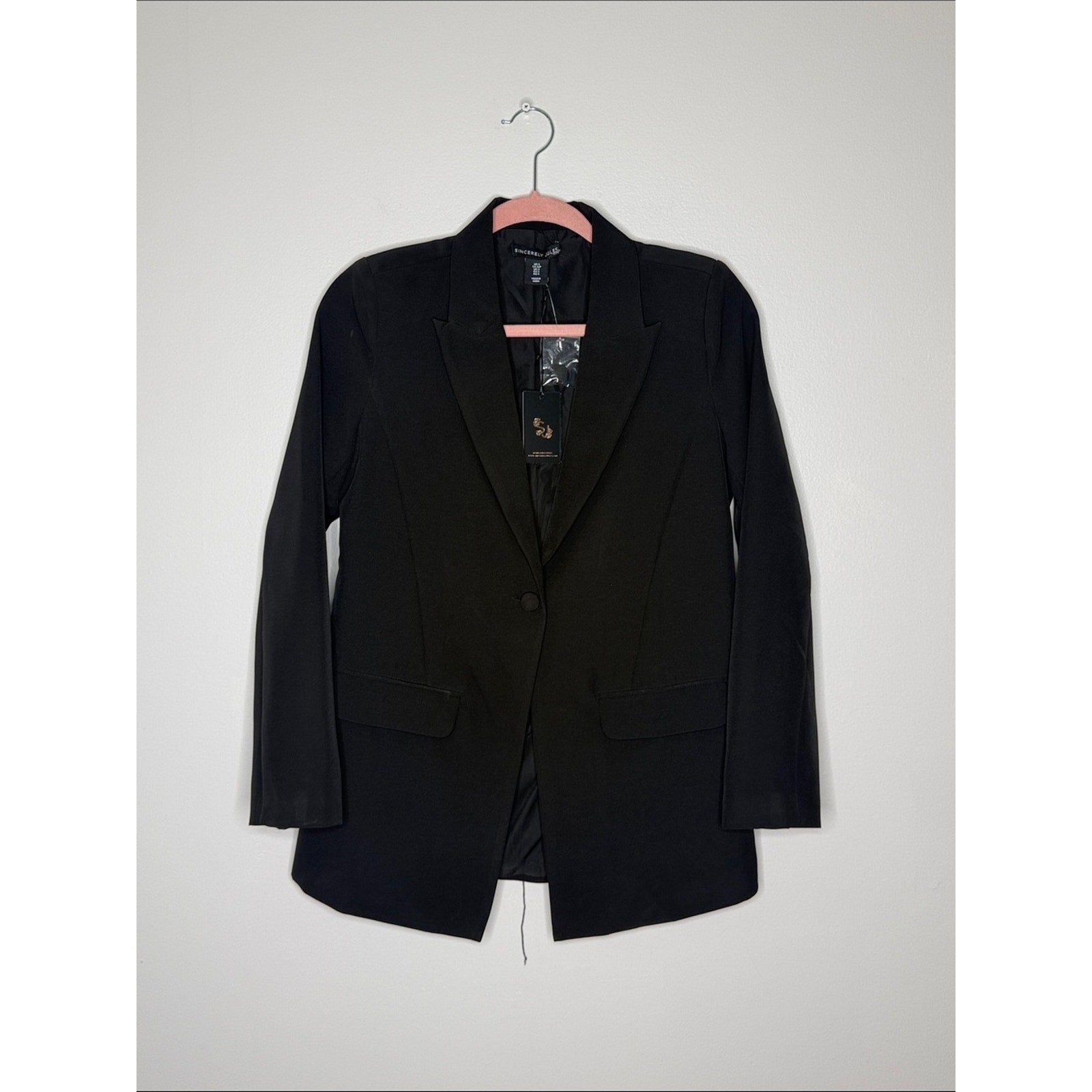 Sincerely Jules Black Women's Single-Button Blazer Jacket Size Small NEW!