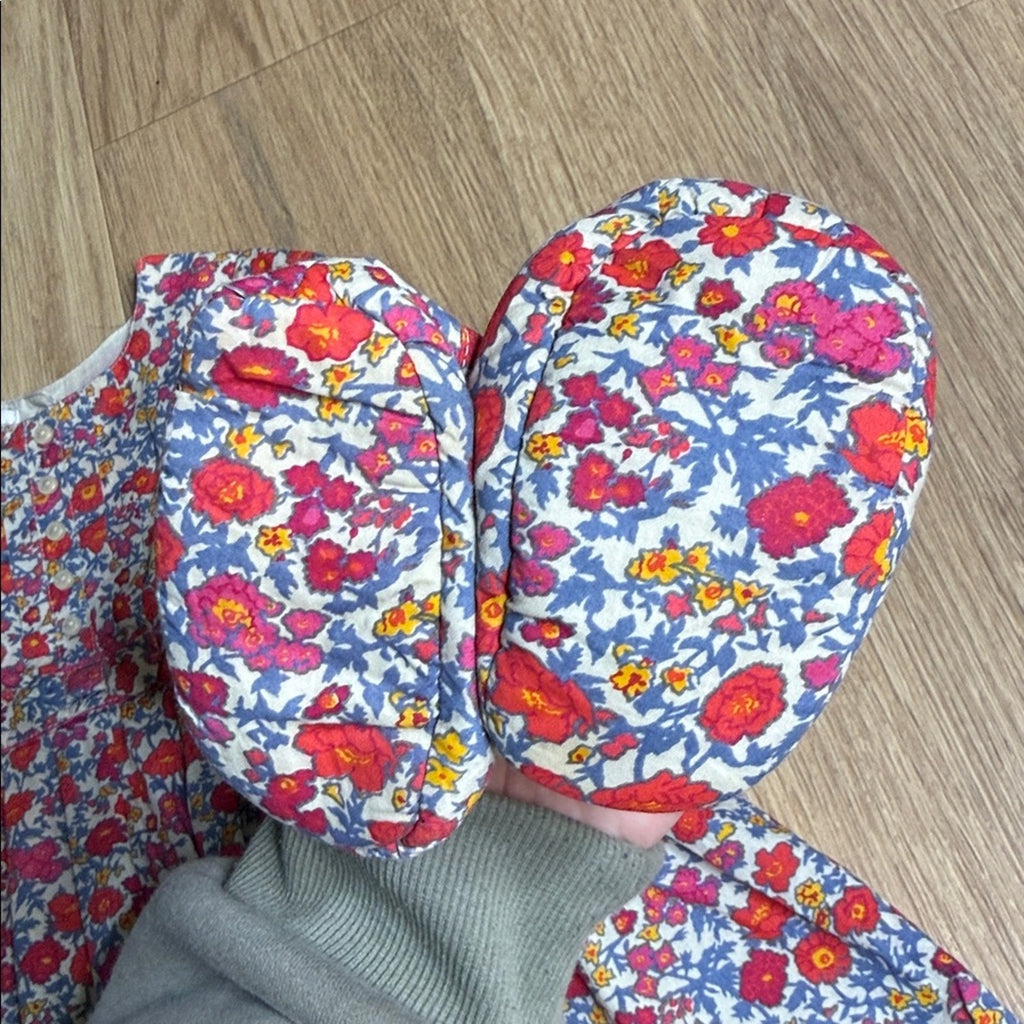 DP...am Bebe Floral Baby Dress with Bonnet and Shoes Size 12 Months