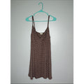 Billabong Brown Diamond-Print A Line Sleeveless Dress Size Large