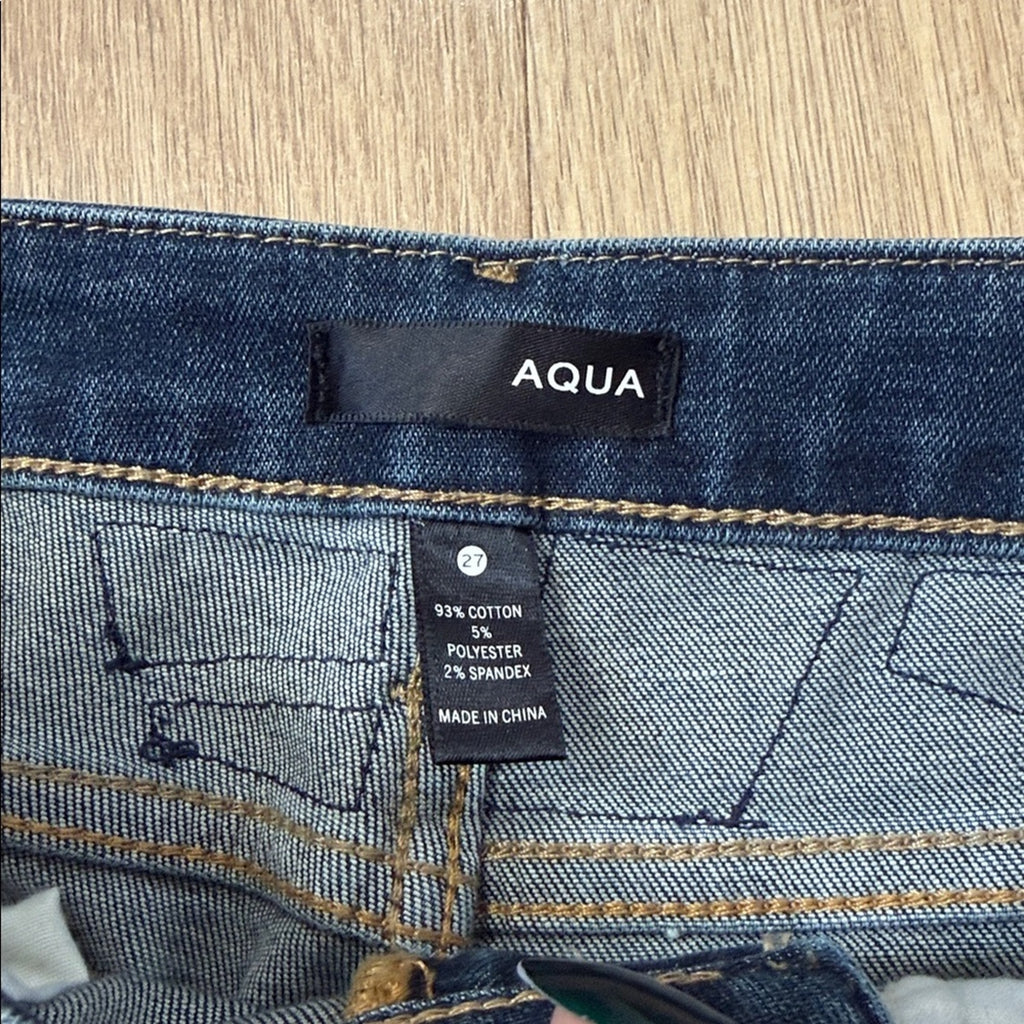 Aqua Blue Patchwork Ankle Jeans Size 27