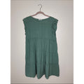 Vanessa Zani Made in Italy Linen Green Ruffle Sleeveless Dress Size Large