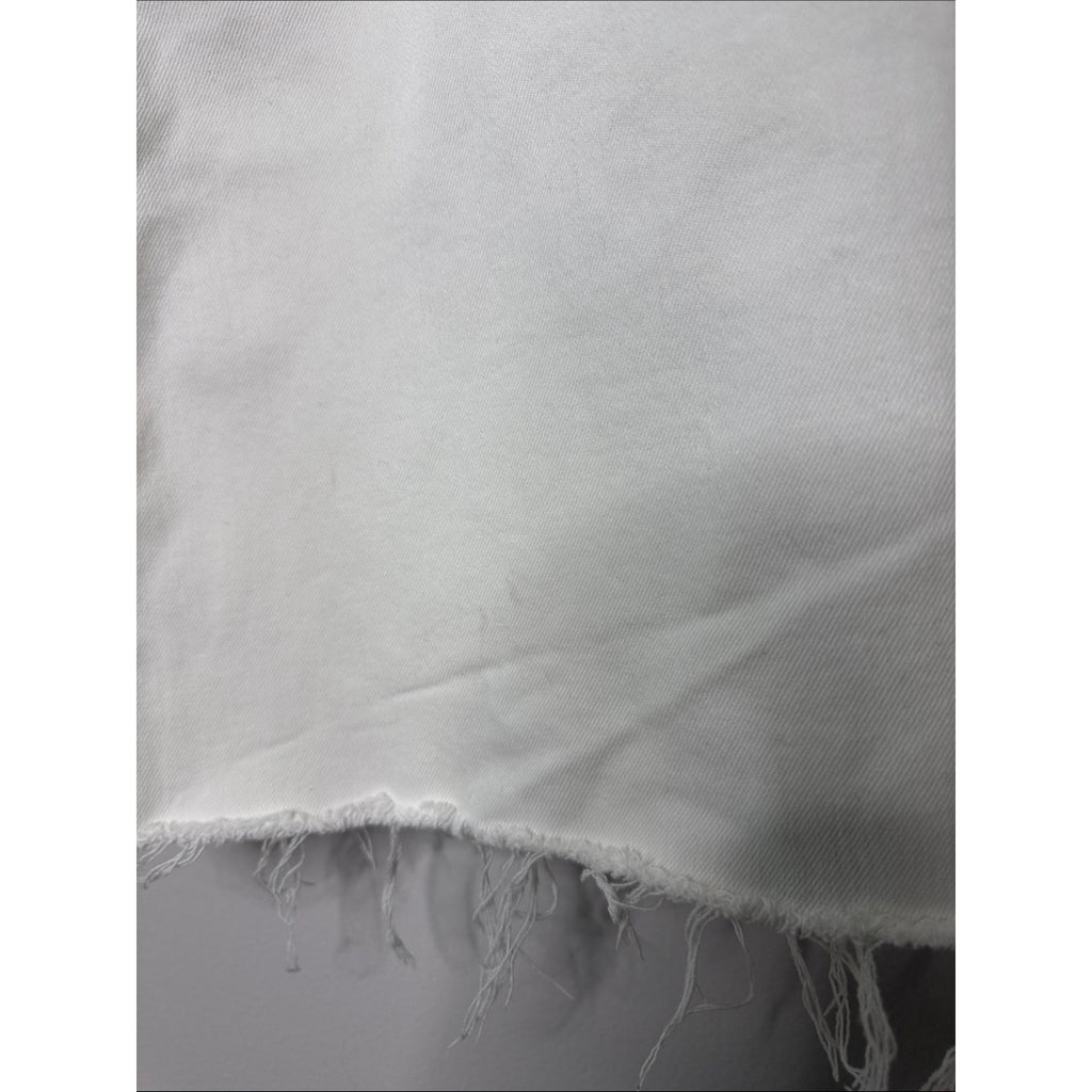 Zara White High-Waist Wide Leg Raw Hem Jeans Size 4
