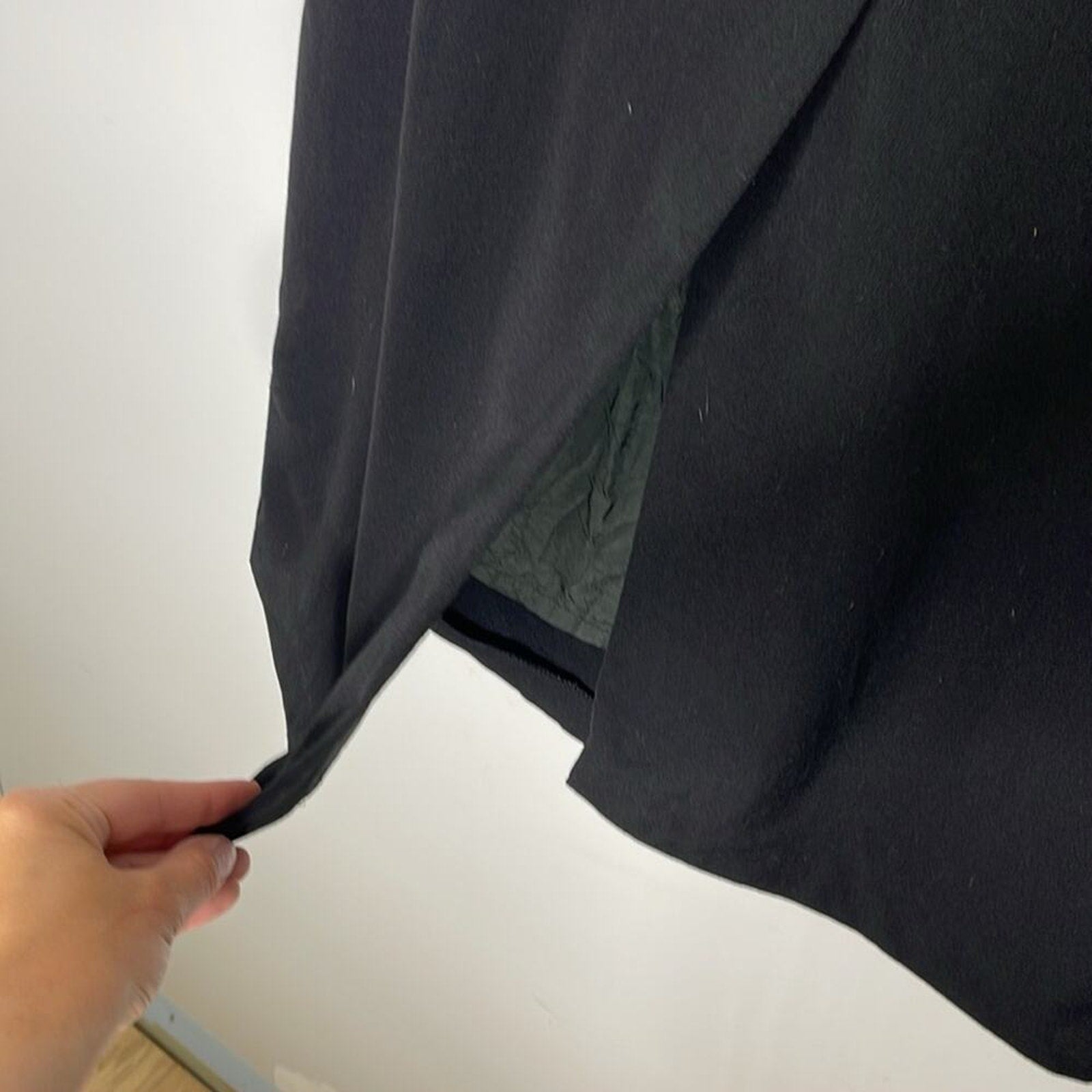 BURBERRY Vintage Black Faux Wrap Midi / Maxi Skirt Size 8