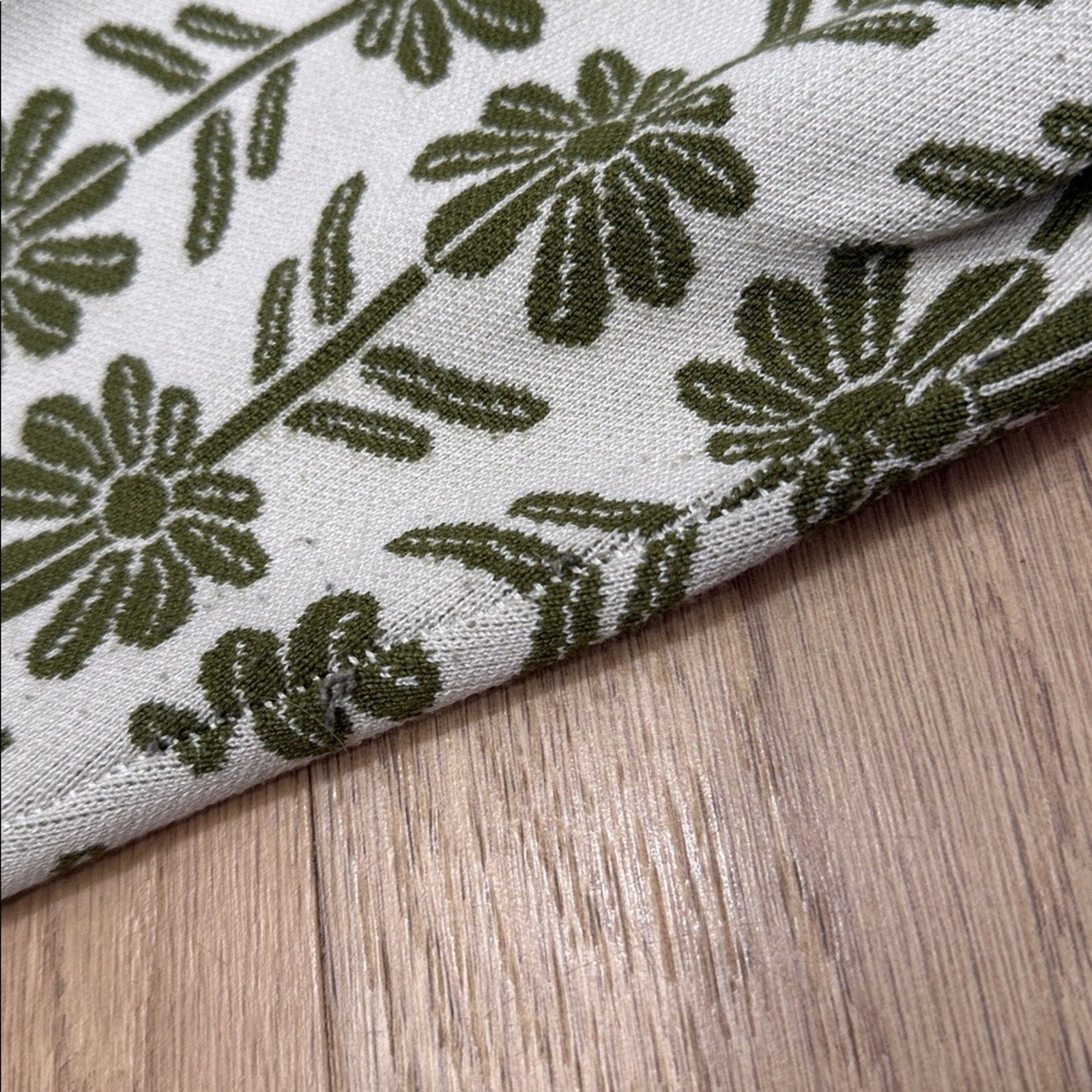 Adrianna Papell Green Floral Jacquard Crew Neck Sweater Size 1X