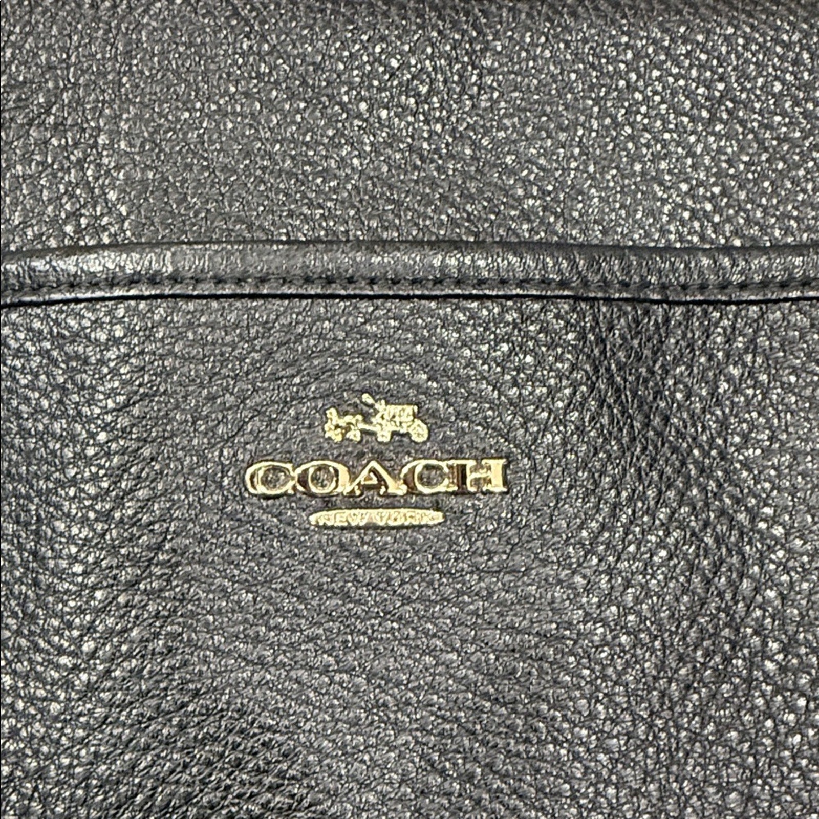 Coach File Crossbody Black Pebbled Leather Bag