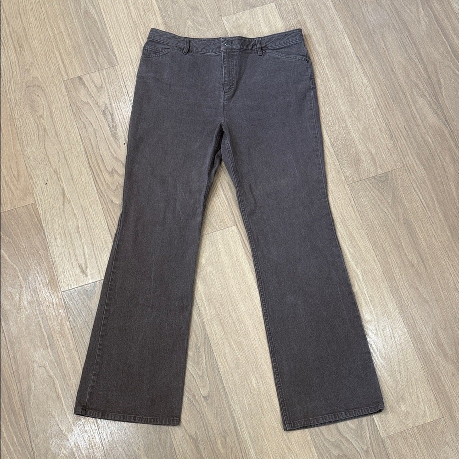 J. Jill Taupe Flare / Boot Cut Denim Jeans Size 14