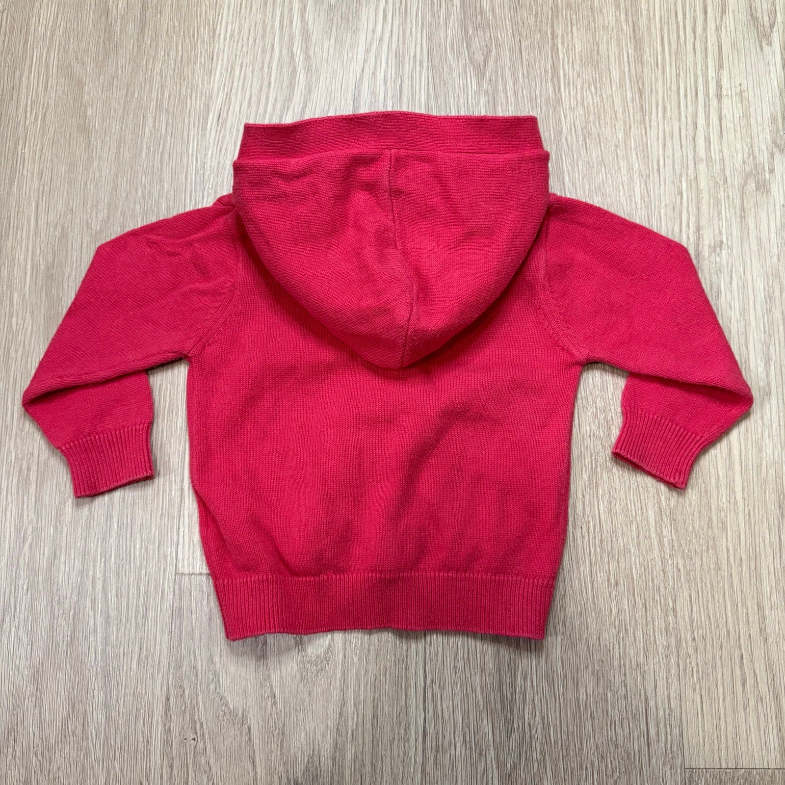 Jacadi Baby Girl Hooded Cardigan with Liberty Floral Lining - Vibrant Red Size 12 Months