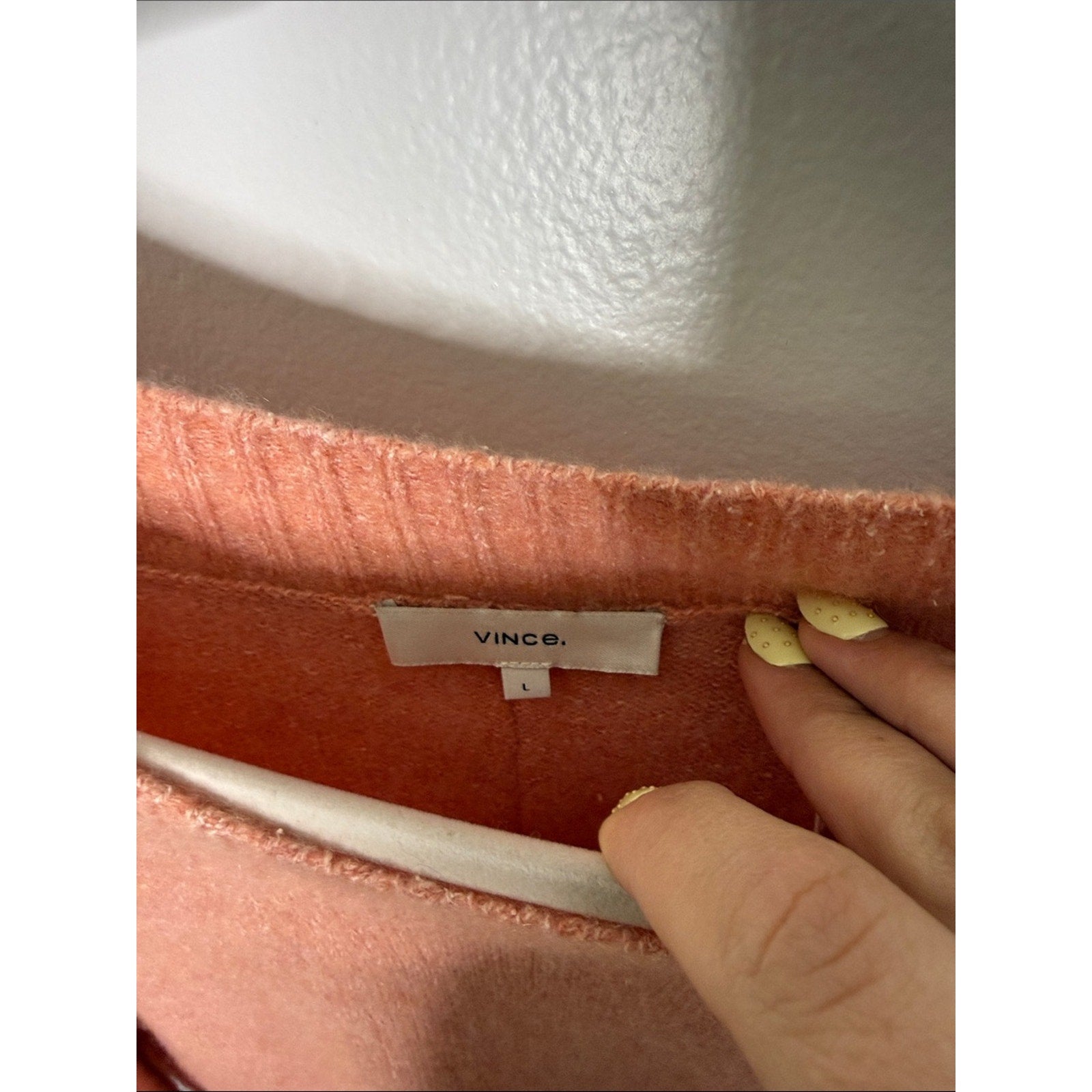 Vince Scoopneck Crew Sweater in Coral Cashmere Blend Size Large