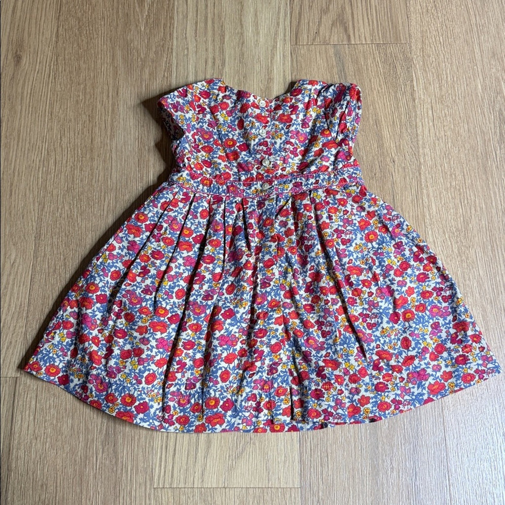 DP...am Bebe Floral Baby Dress with Bonnet and Shoes Size 12 Months