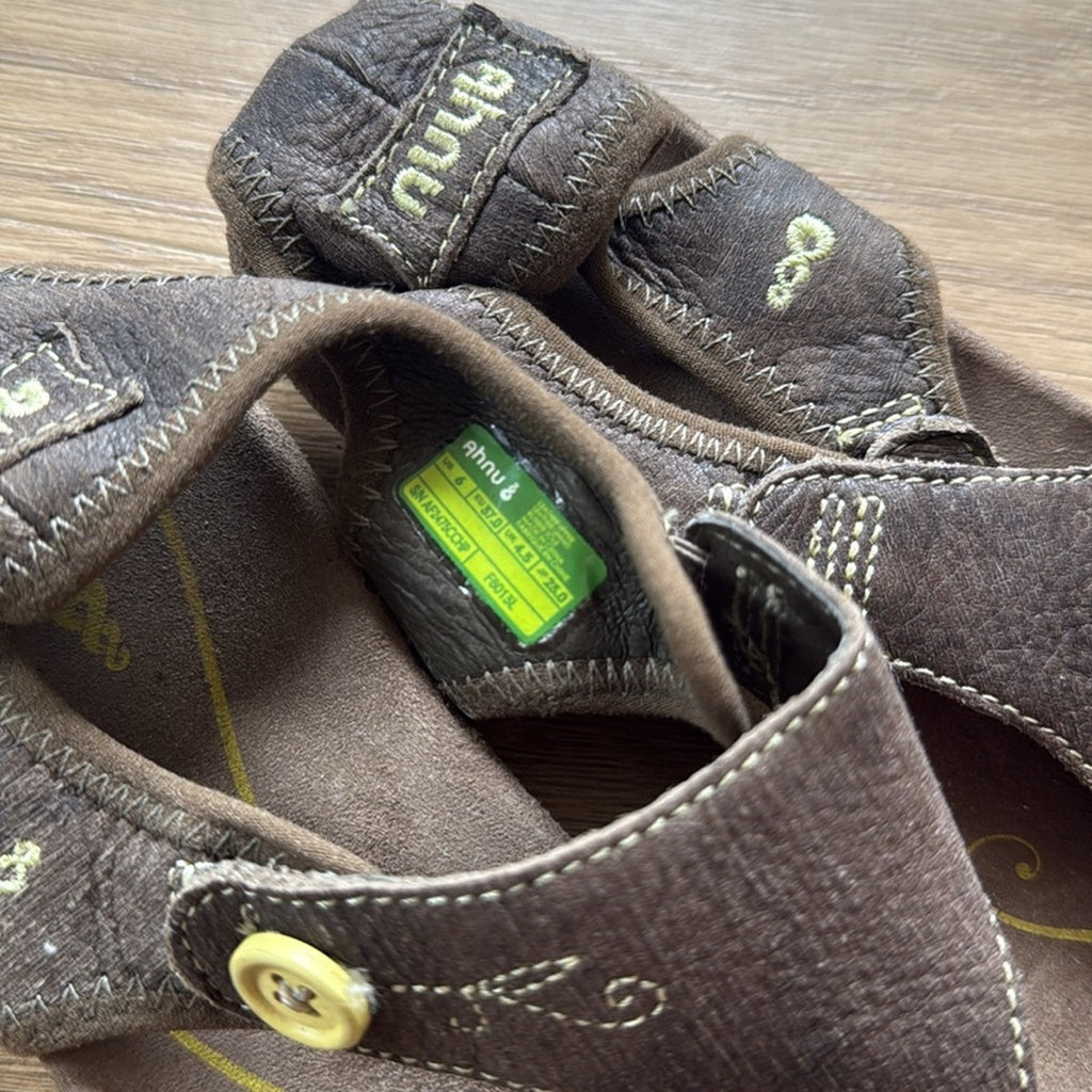 Ahnu Brown Strap On Leather Sandals Size 6