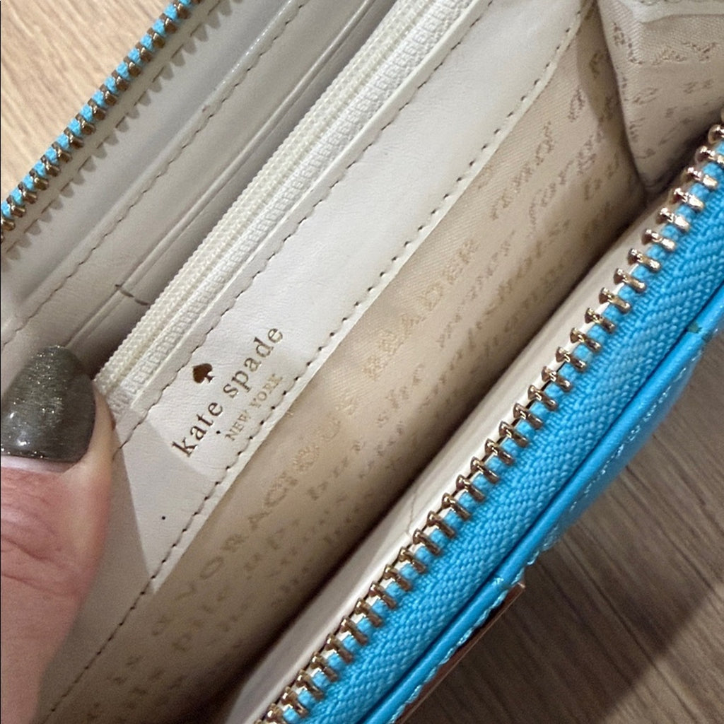 Kate Spade Signature Spade Leather Lacey Zip-Around Quilted Wallet
